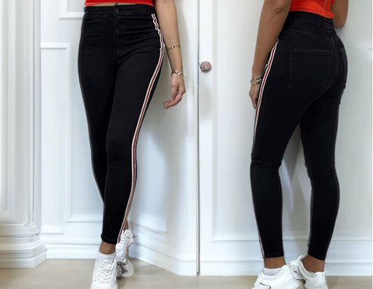 JEANS ELASTISCH BROEK ZWART