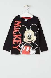 MICKEY MOUSE ZWARTE T-SHIRT MET LANGE MOUWEN